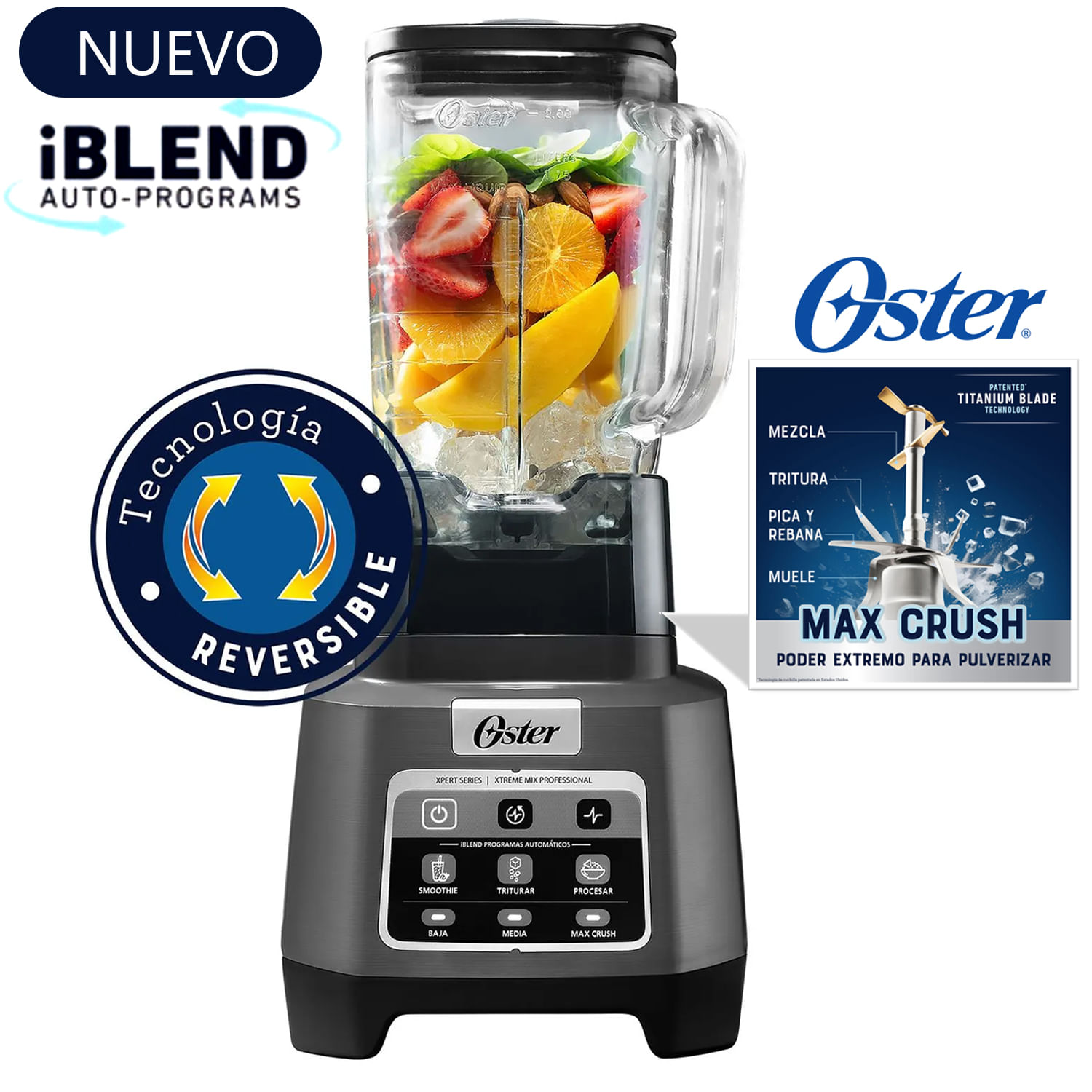 Licuadora Xtreme Mix 2l Programas Automaticos Iblend BLSTXPG-BW