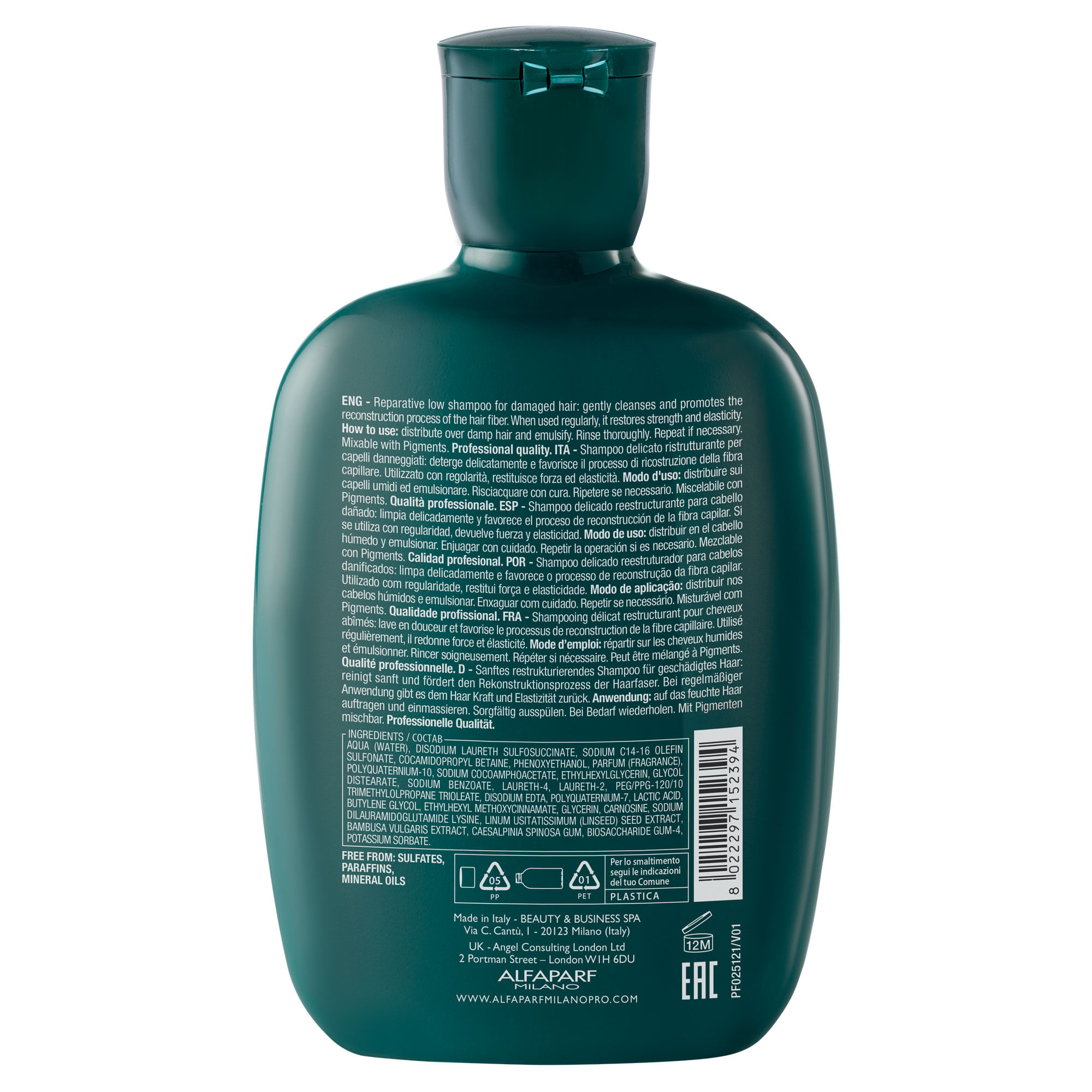 Shampoo Reparador Sin Sal Alfaparf Reconstruction 250ml