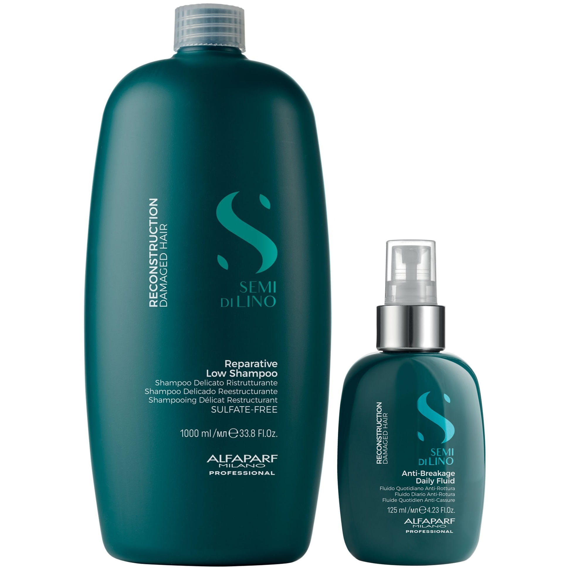 Shampoo Reparador Sin Sal 1000ml + Spray Alfaparf Reconstruction