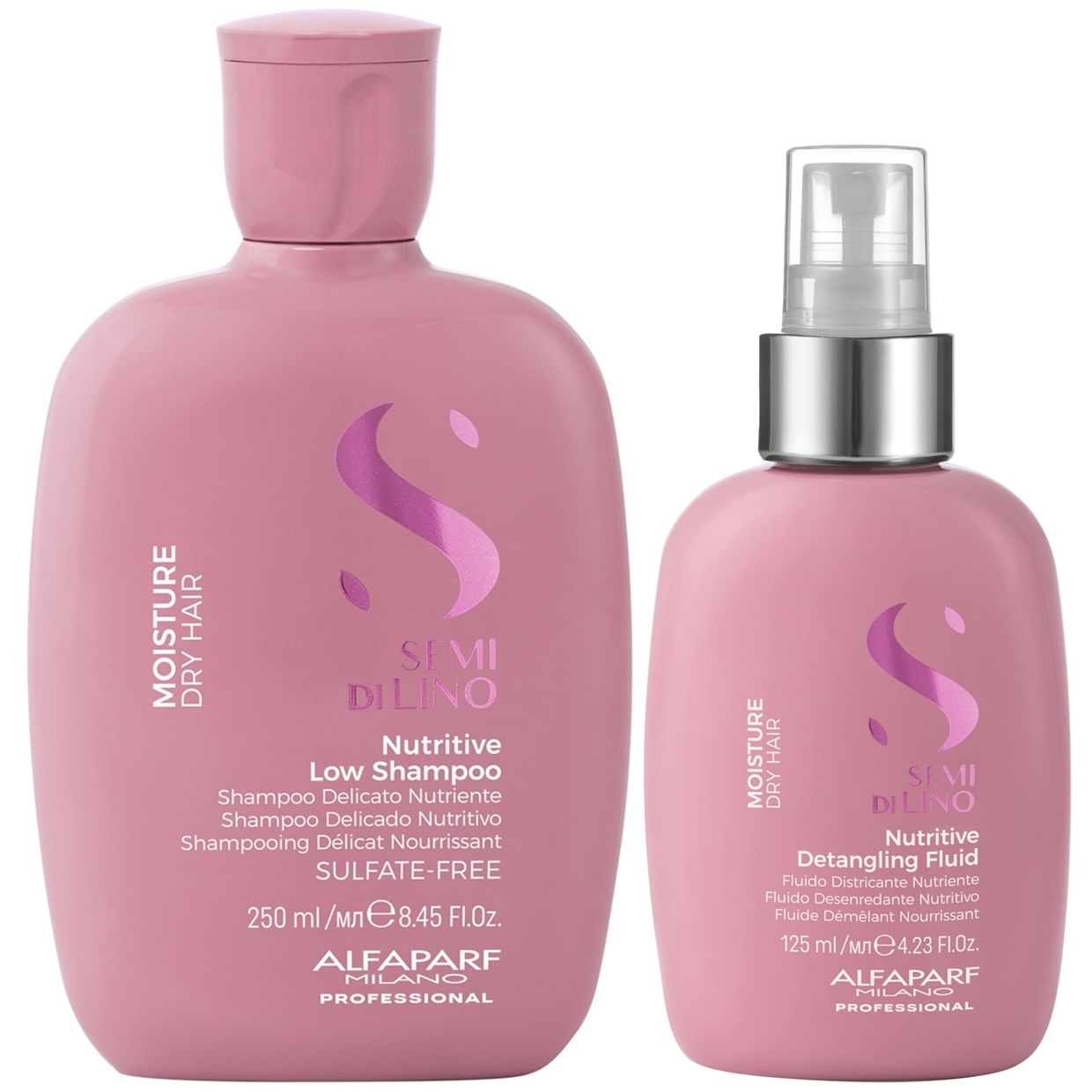 Shampoo Nutritivo Sin Sal 250ml+ Spray Desenredante Alfaparf Moisture
