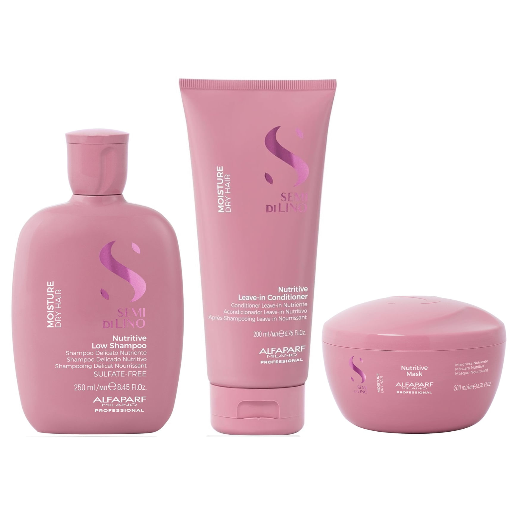 Shampoo Nutritivo 250ml + Acondicionador+ Mascarilla Alfaparf Moisture