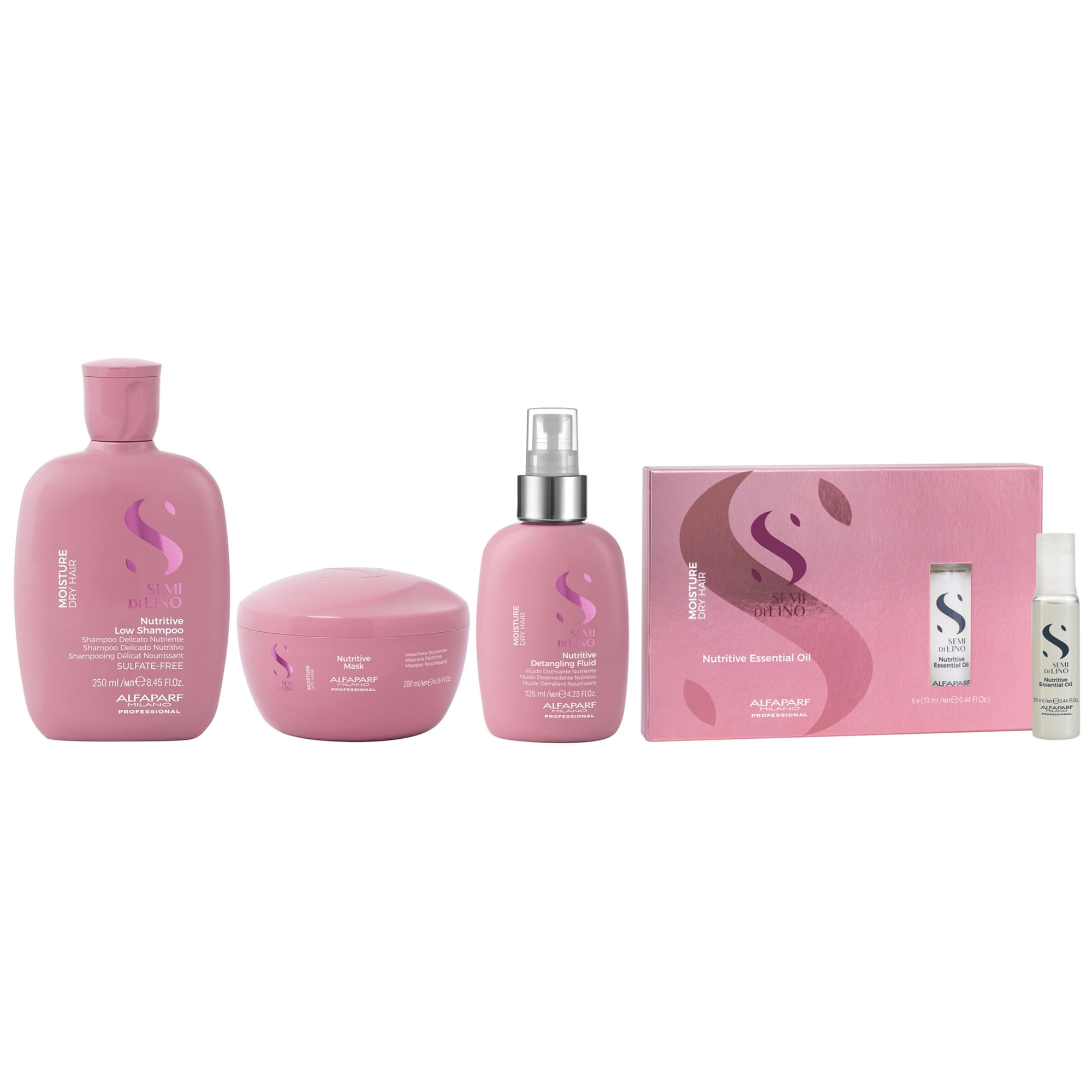 Shampoo 250ml + Mascarilla + Spray + Ampollas Alfaparf Moisture