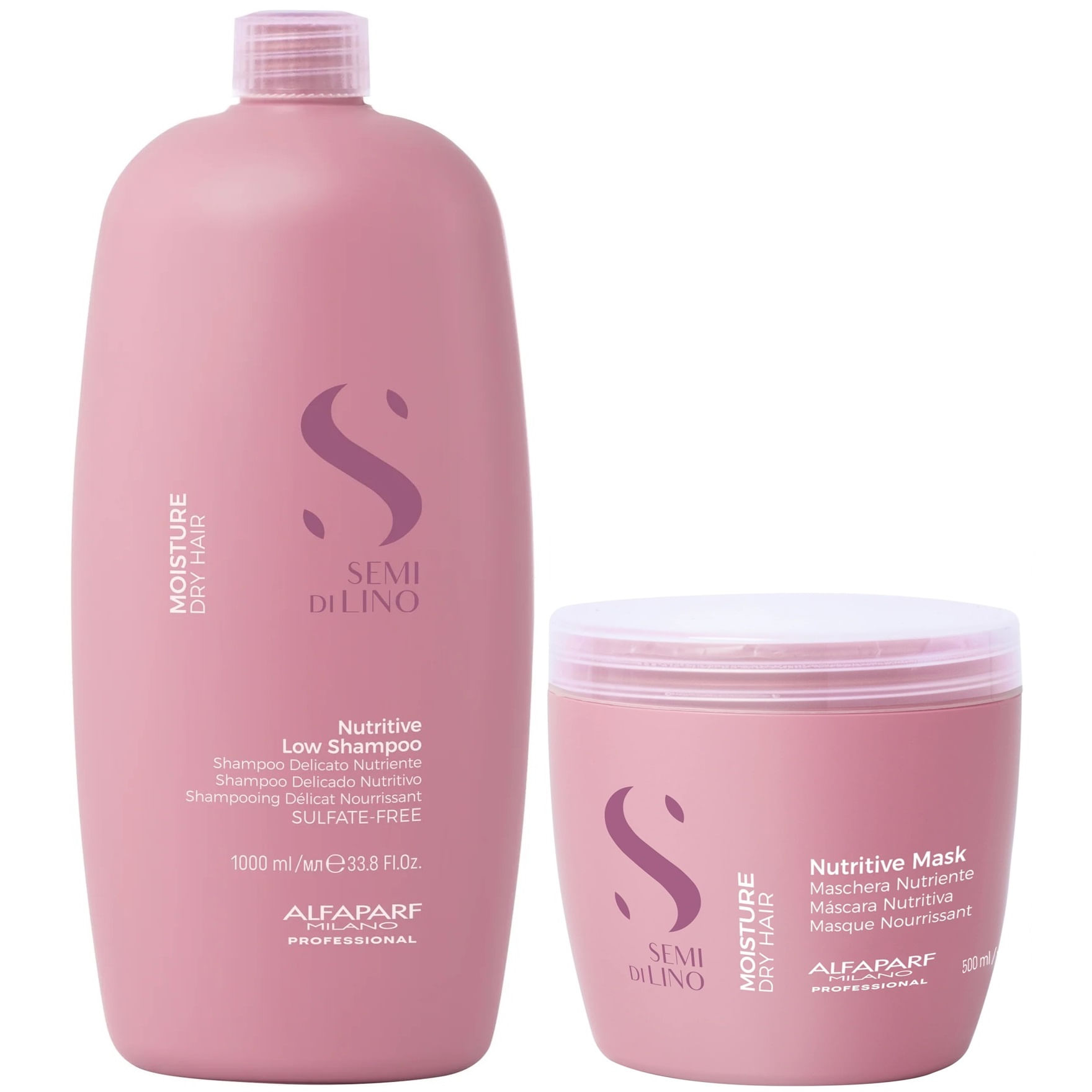 Shampoo Nutritivo Sin Sal 1000ml + Mascarilla Alfaparf Moisture