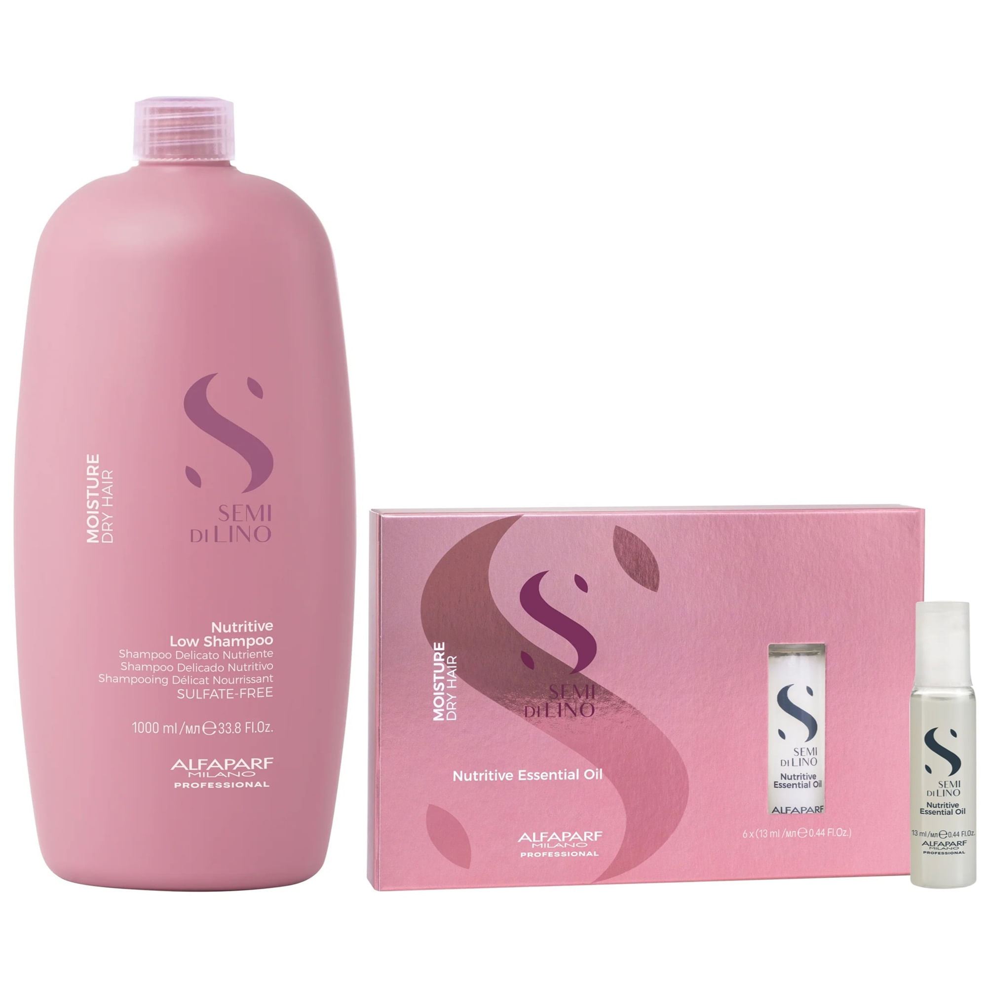 Shampoo Nutritivo 1000ml + Ampollas Alfaparf Moisture