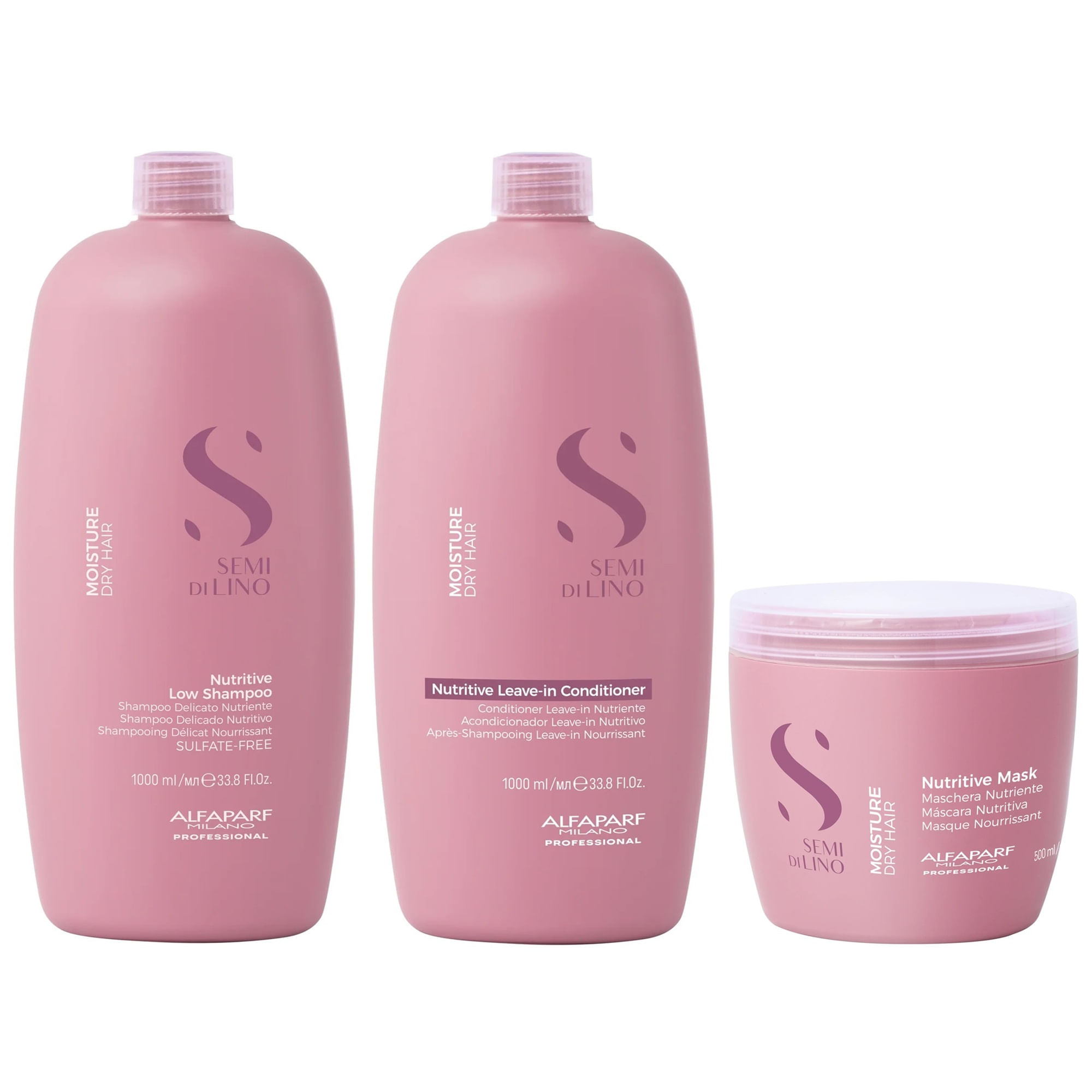 Shampoo Nutritivo 1000ml+ Acondicionador+ Mascarilla Alfaparf Moisture
