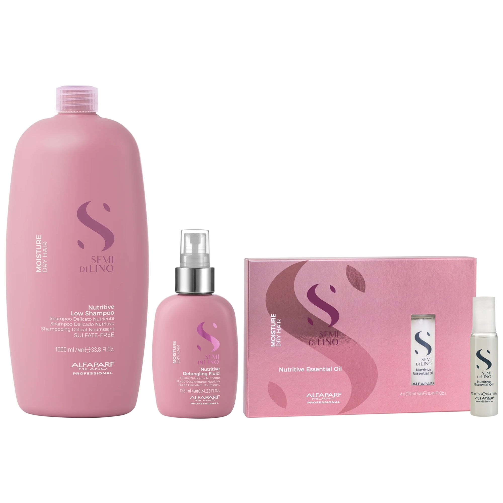 Shampoo Nutritivo Sin Sal 1000ml + Spray + Ampollas Alfaparf Moisture