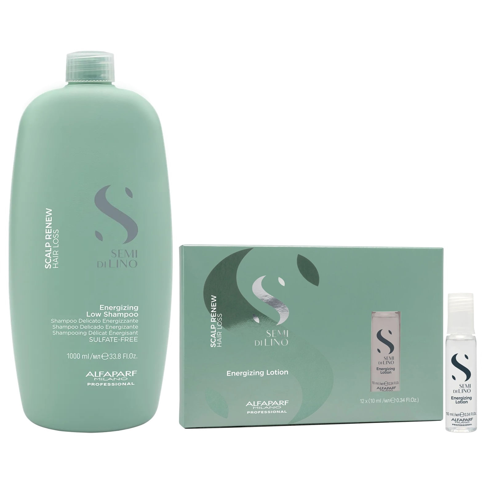 Shampoo Anticaída 1000ml + Ampollas Alfaparf Scalp Renew Hair Loss