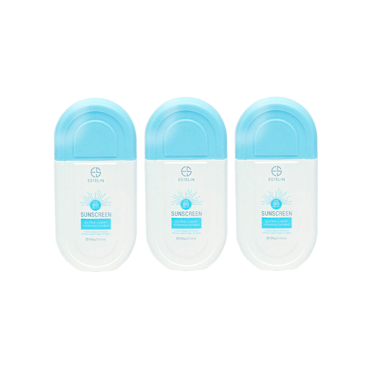 Protector Solar Hidratante Ultra Light 100gr Estelin 3 Und