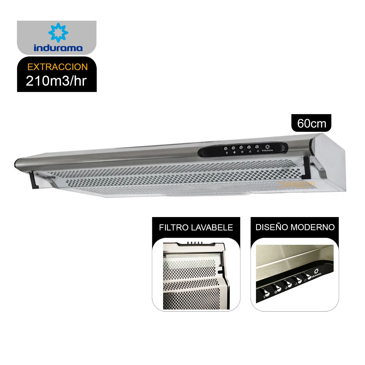 Campana Extractora 3 Velocidades CEI-602CRP