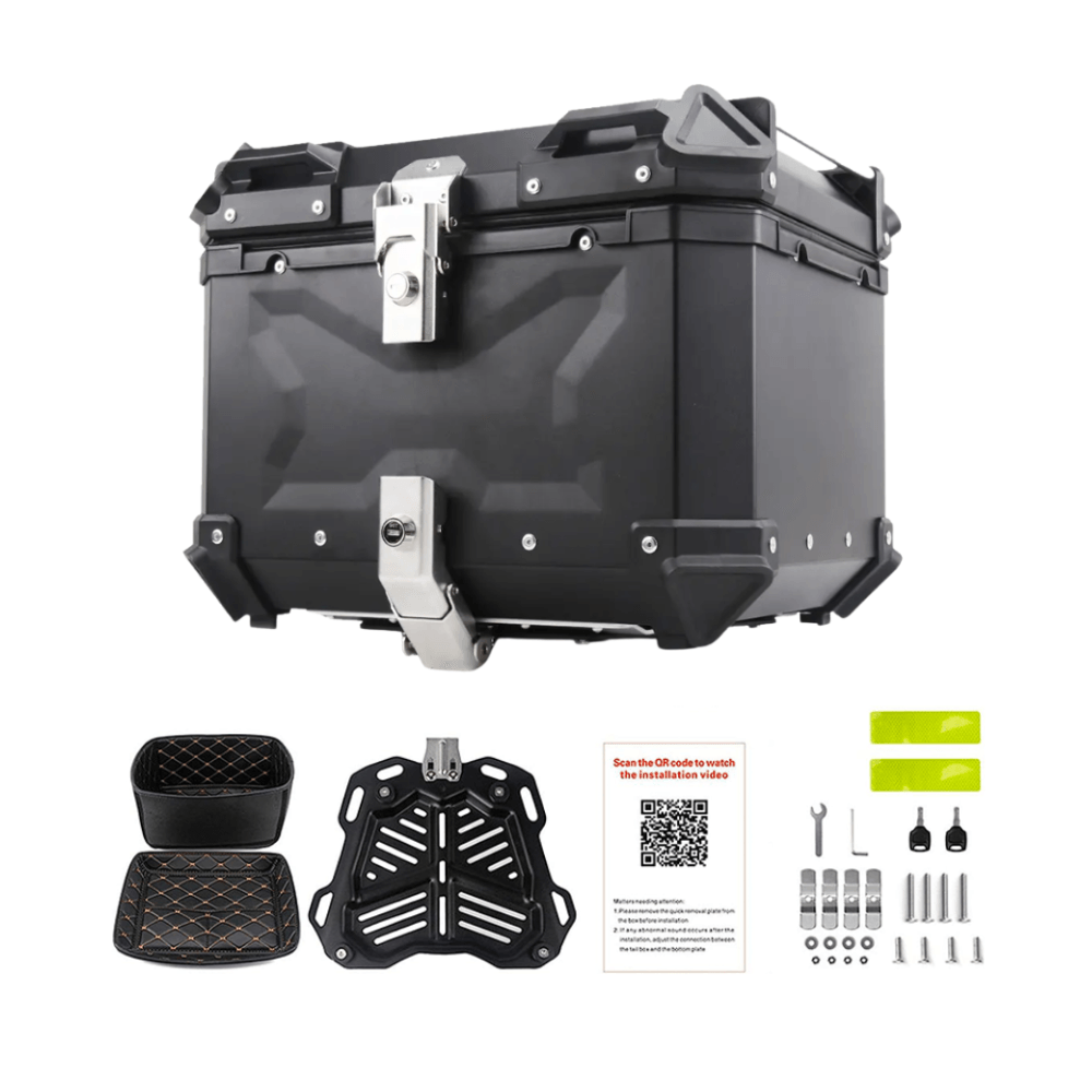 Cajuela de Aluminio de 55L de Capacidad y Respaldar para Moto MOTOON