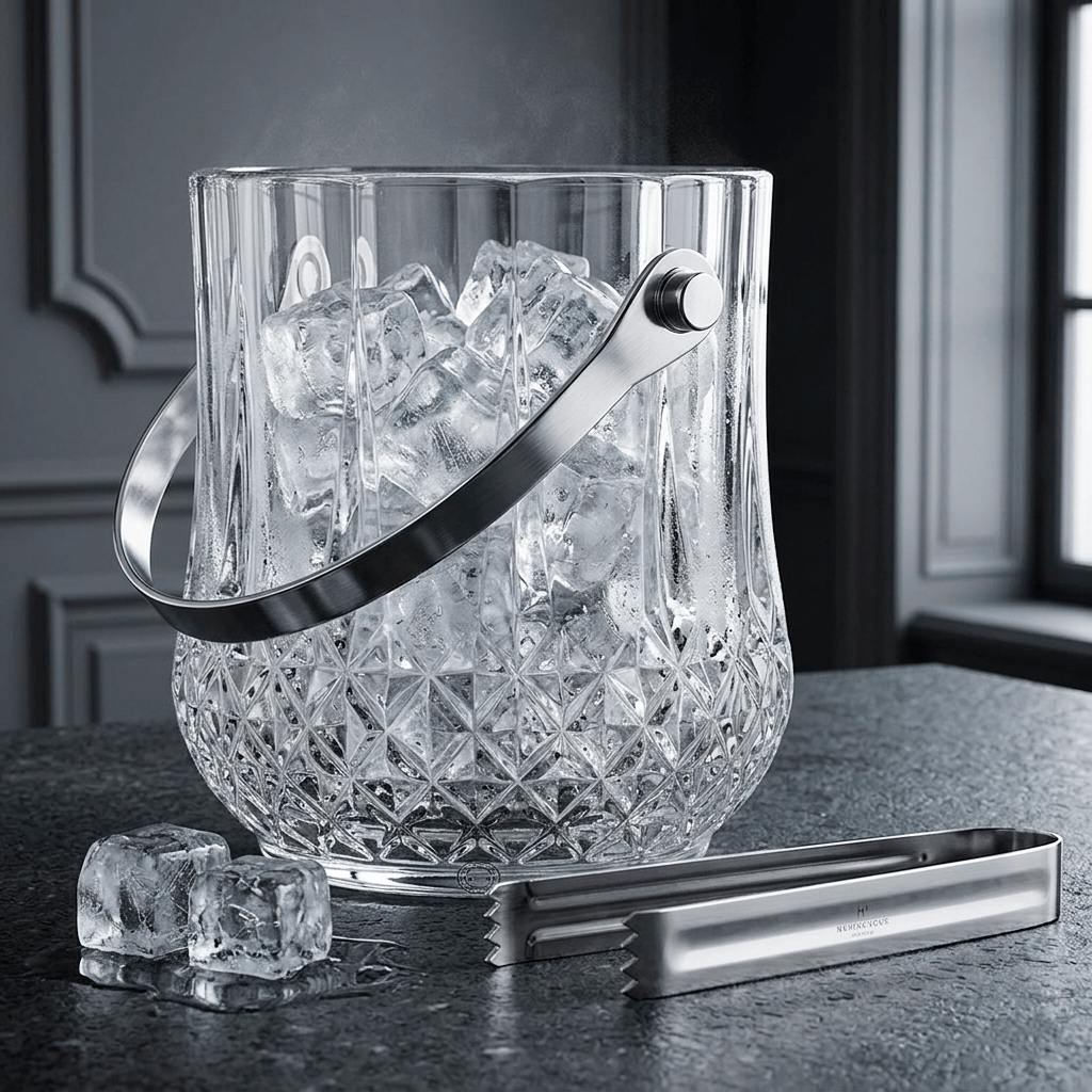 Jgo de Hielera de Bar, cubo 1L + Whiskero, Licorera, Vodka, Escoces. 970 ml