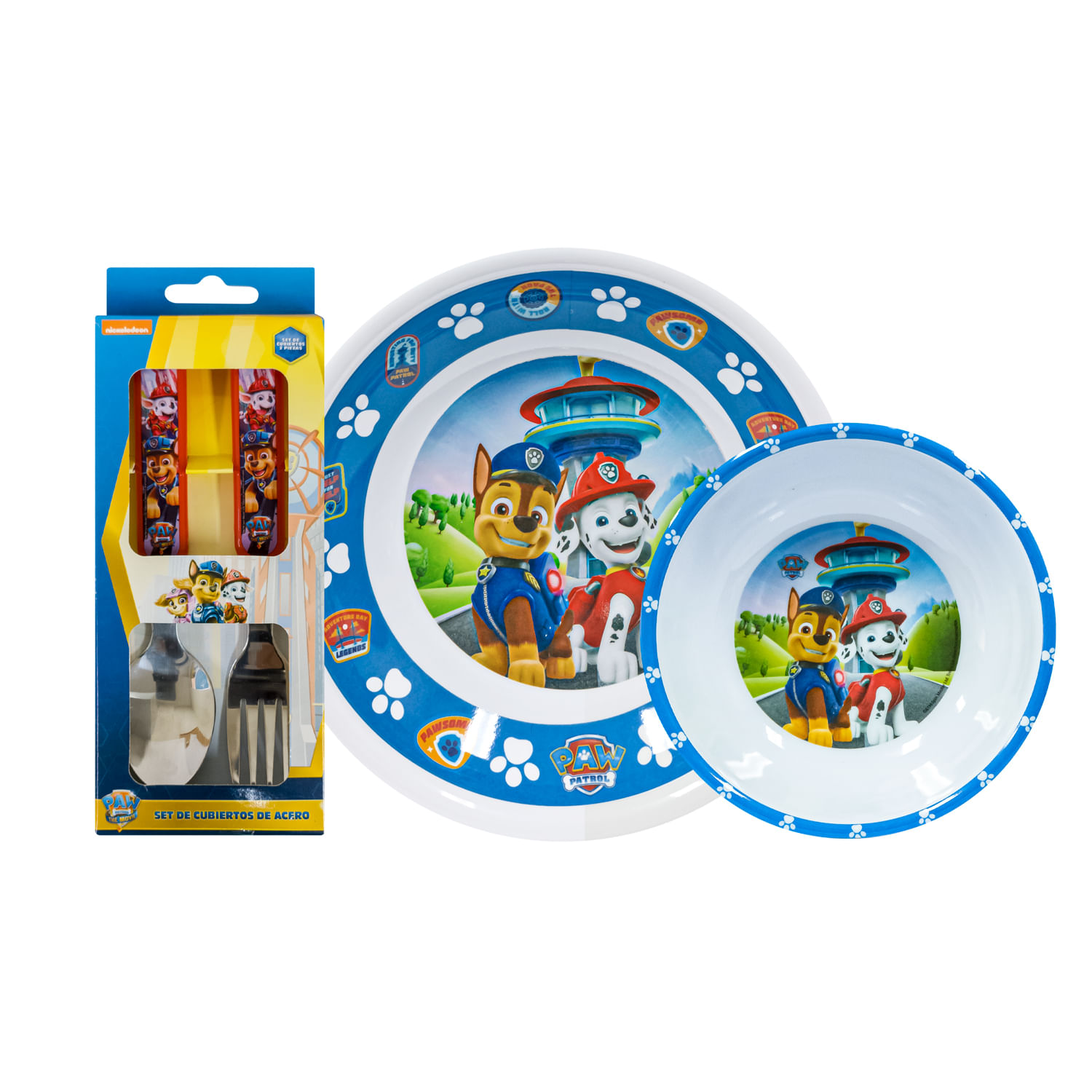 Vajilla Infantil  Paw Patrol+Cubierto H core Scool Melamine