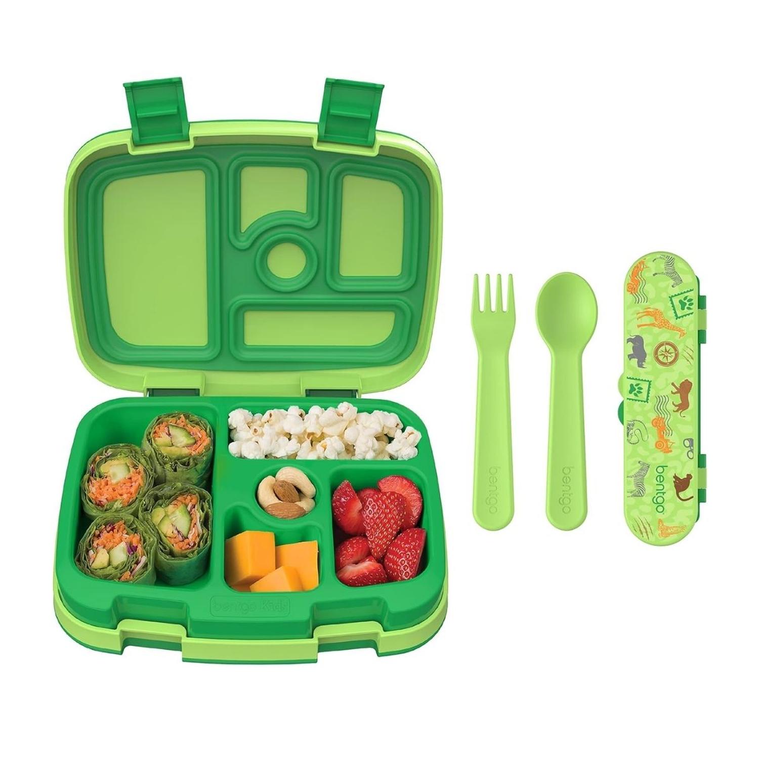 Lonchera y Set de Cubiertos Bentgo - Animalitos de La Selva