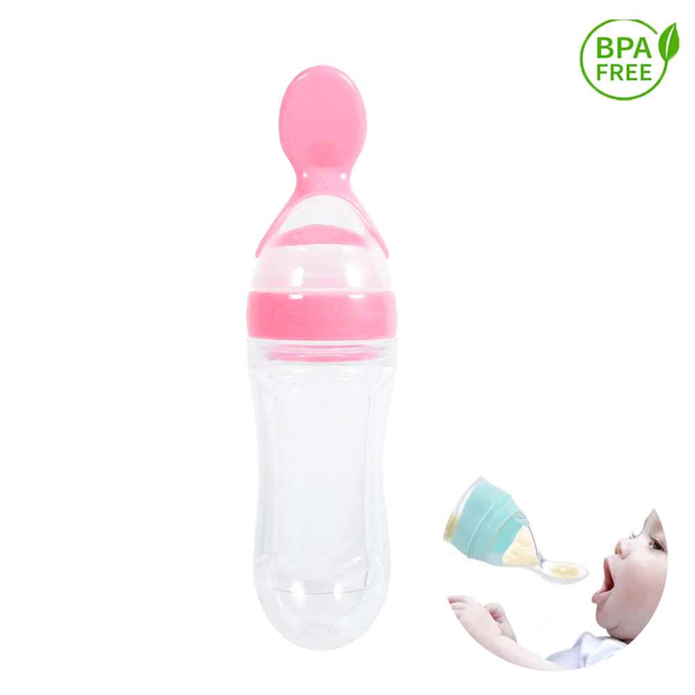 Biberon cuchara Para Bebe Baby Froggie Rosado