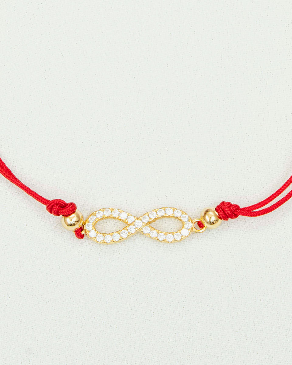 PULSERA HILO ROJO INFINITO GOLD