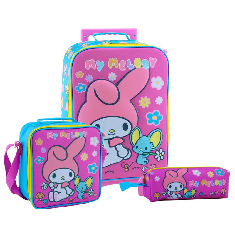 Set Scool Kombat Maleta Lonchera Cartuchera My Melody