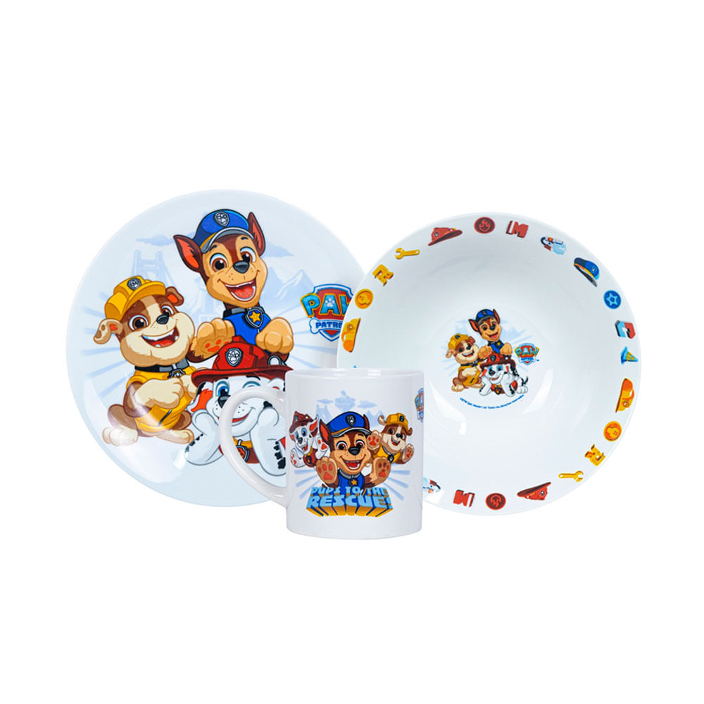 Vajilla infantil Ceramica 3Pz Paw Patrol N Scool 704345