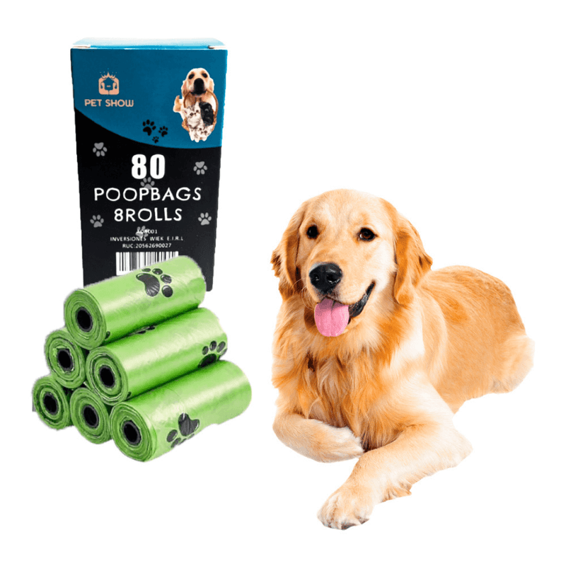 BOLSAS BIODEGRADABLES ECOLÓGICAS PARA HECES DE MASCOTAS 80UN