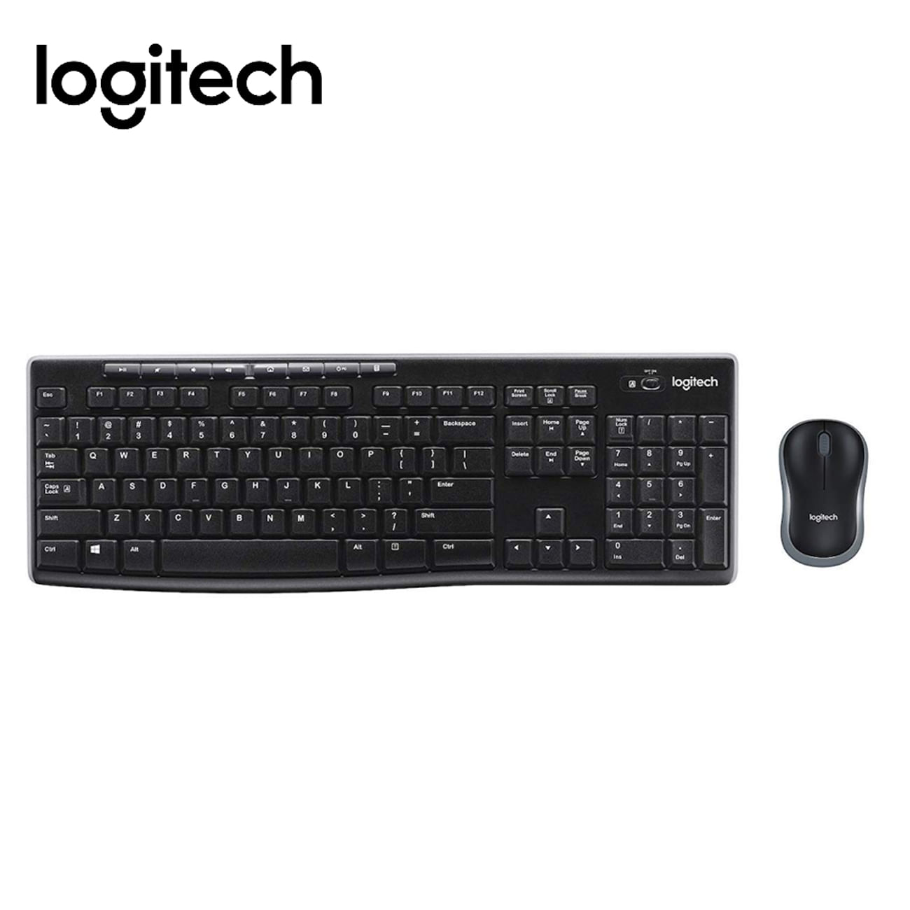 Combo Teclado + Mouse Logitech Wireless MK270 Black