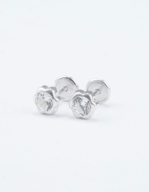 ARETE ROSETA ZIRCON SILVER 5MM