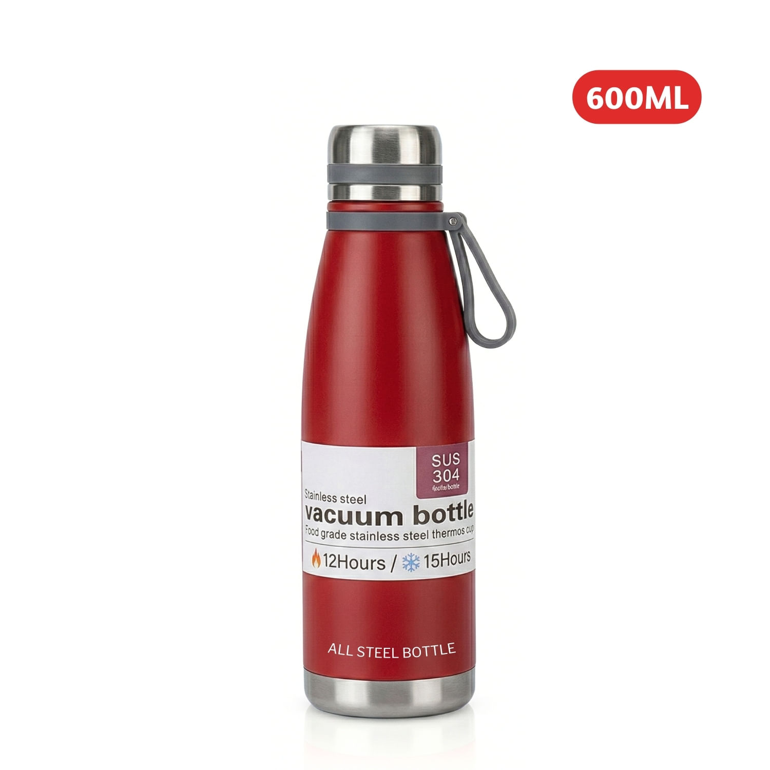 Termo Tomatodo de Acero Inoxidable con Filtro Para Té de 600 Ml Color Rojo
