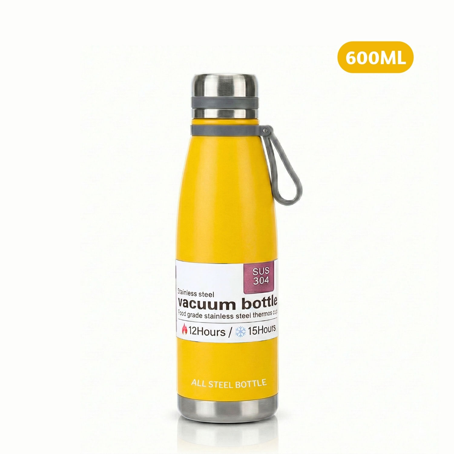 Termo Tomatodo De 600 ML Acero Inoxidable Color Amarillo