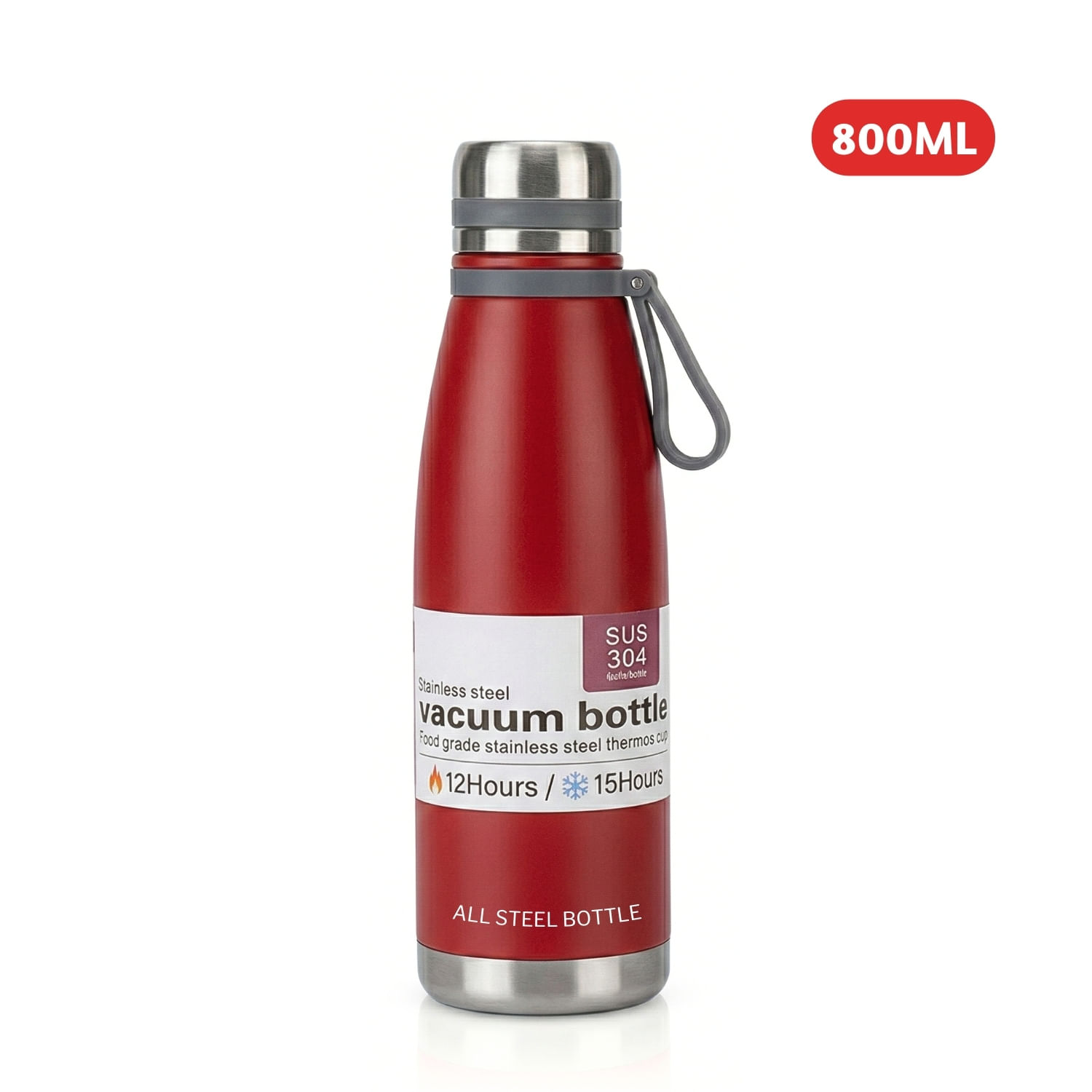 Termo Tomatodo De 800 ML Acero Inoxidable Color Rojo