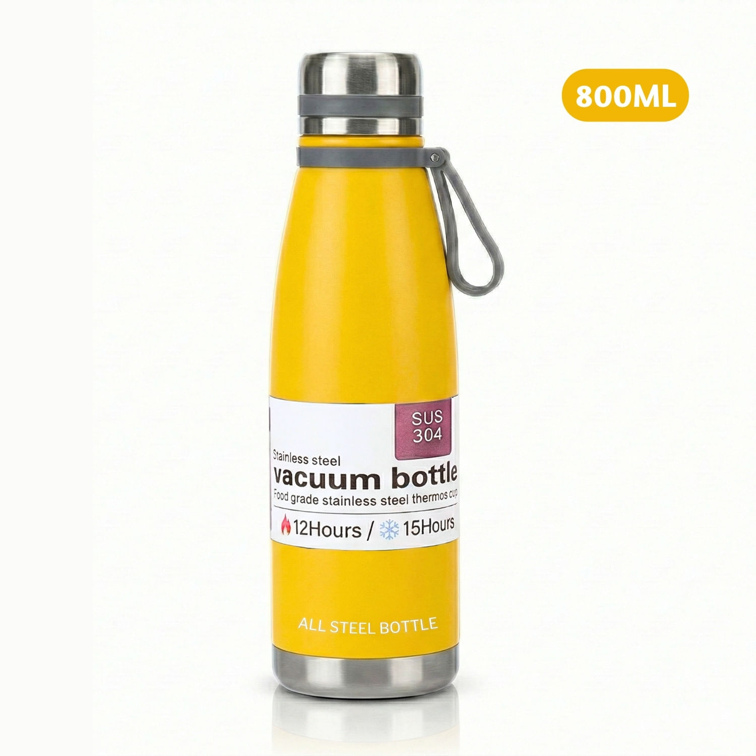 Termo Tomatodo De 800 ML Acero Inoxidable Color Amarillo