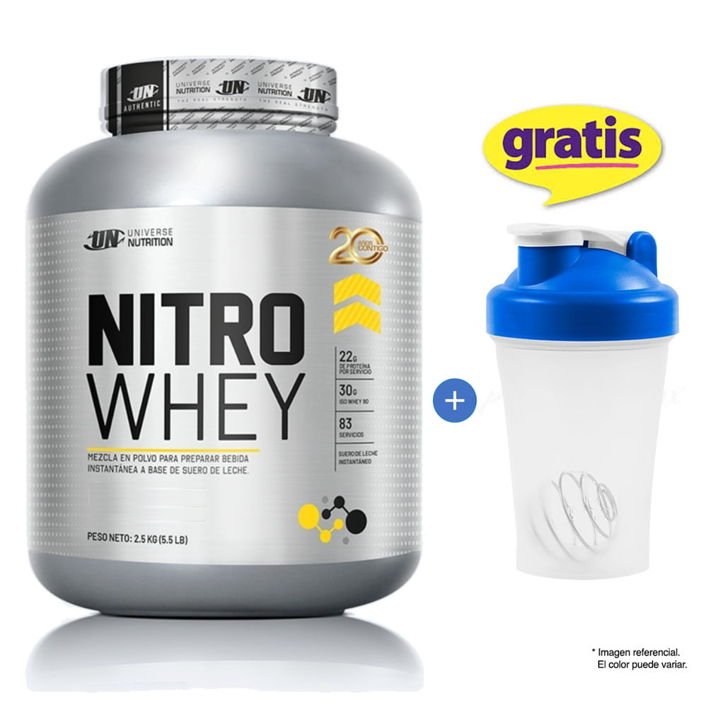 Nitro whey 2.5 kg proteína un Cookies + Tomatodo