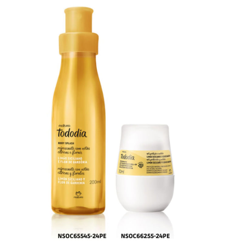 Set Tododia Natura Body Splash Limón Siciliano y Flor de Gardenia con Desodorante