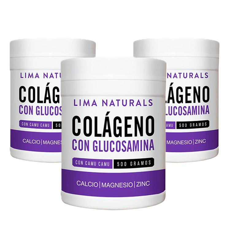 COLÁGENO Y GLUCOSAMINA 500G LIMA NATURALS X 3