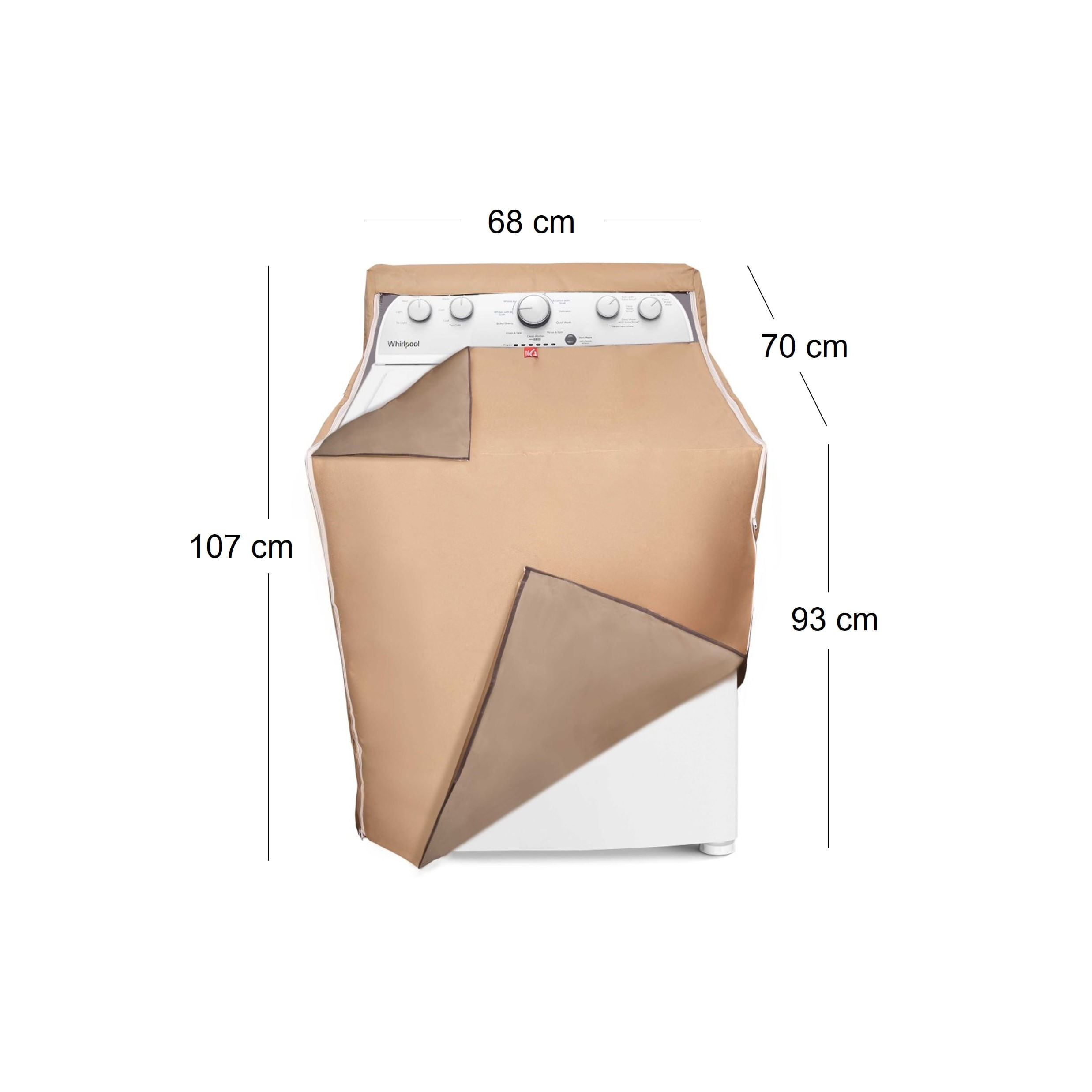 Protector lavadora o secadora con Cabezal con cierre hasta 22kg Color Tabaco