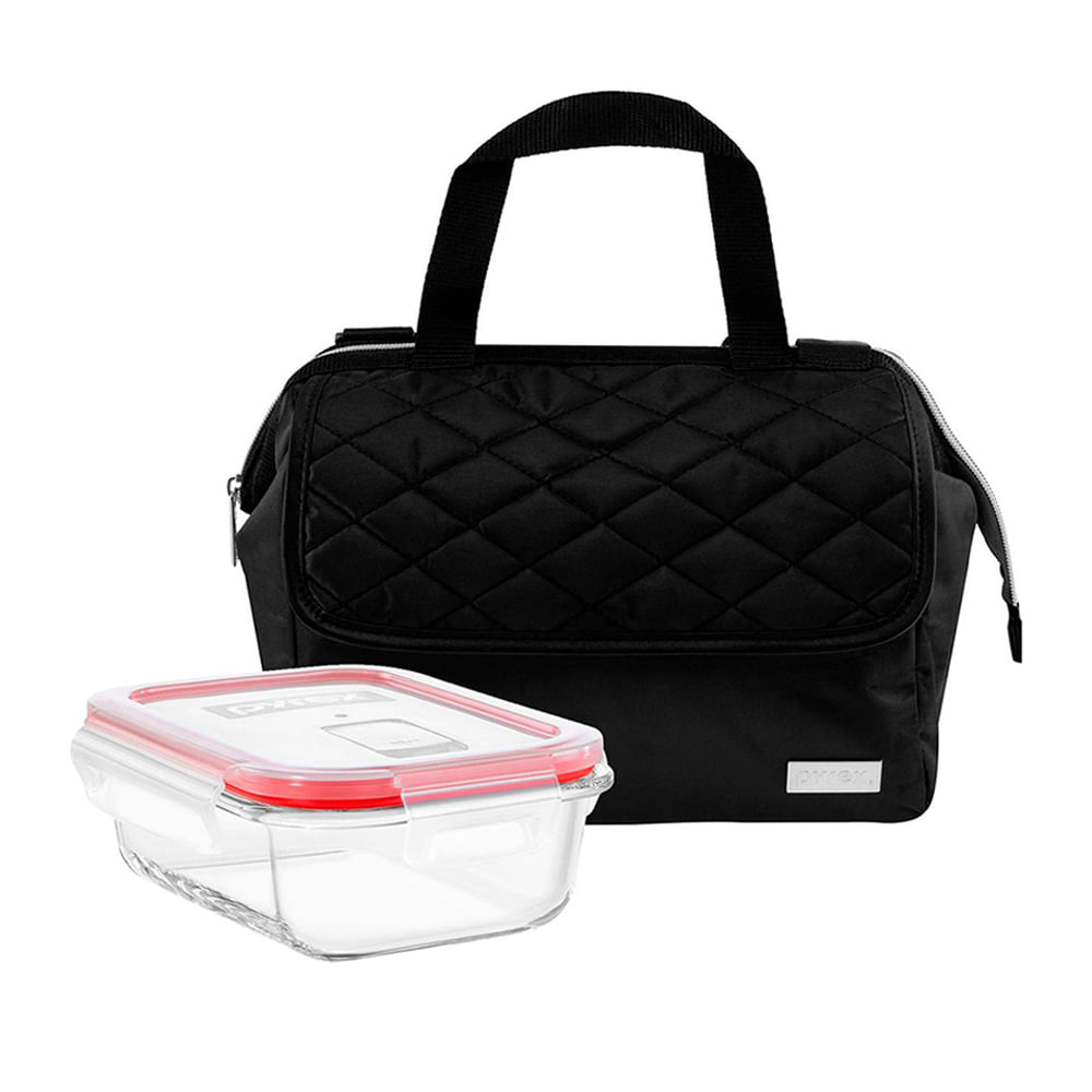 Lonchera Pyrex Ejecutiva Negra Termica + Taper 500ml - 300362-300315