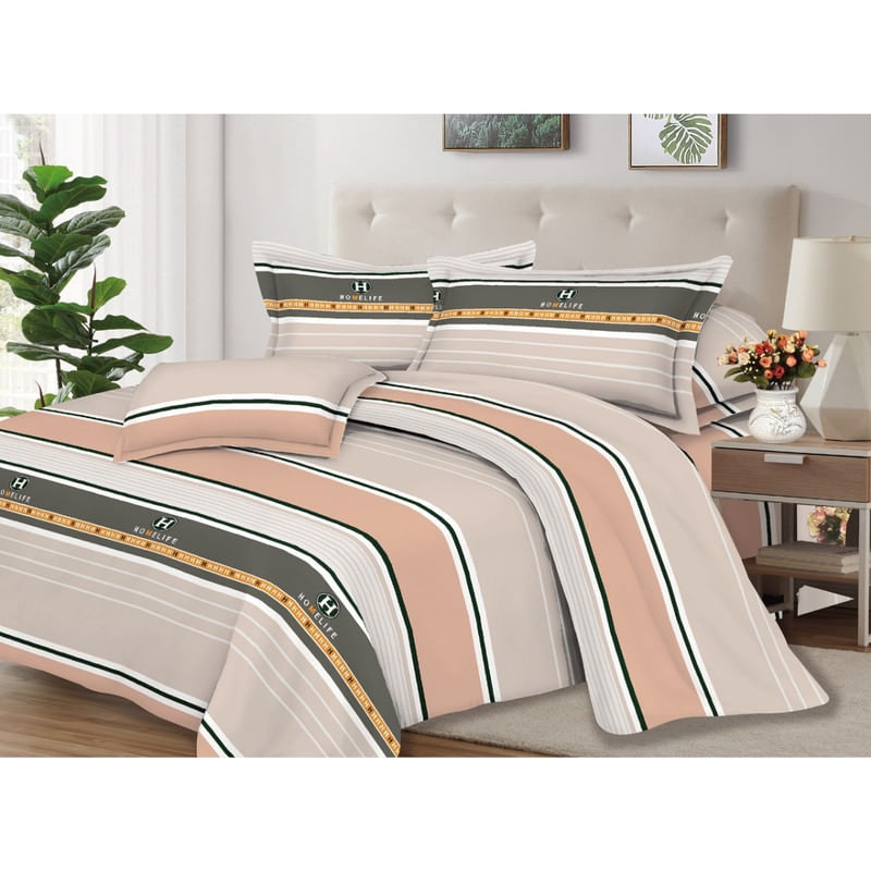 Juego de Sábanas 100% Algodón 2Plazas 4 Piezas 2000 Hilos Arena