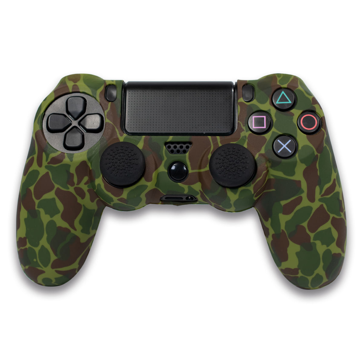Funda de Silicona para mando PS4 Camuflaje Verde Oscuro