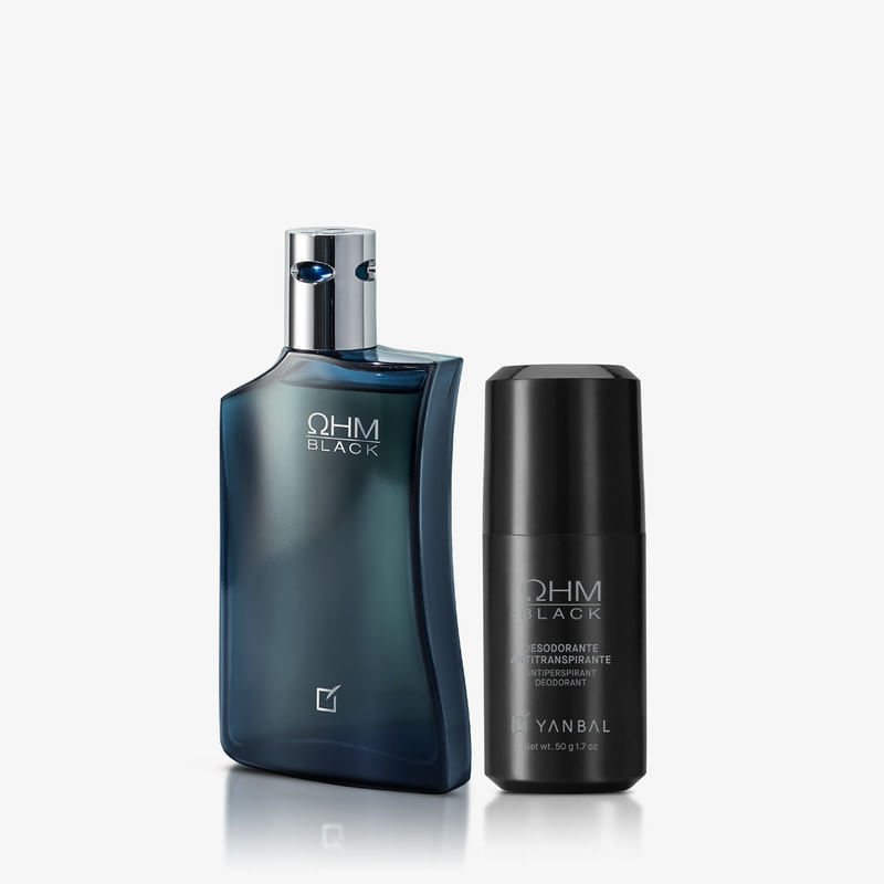 Set Yanbal Perfume y Desodorante Antitranspirante Ohm Black Masculino