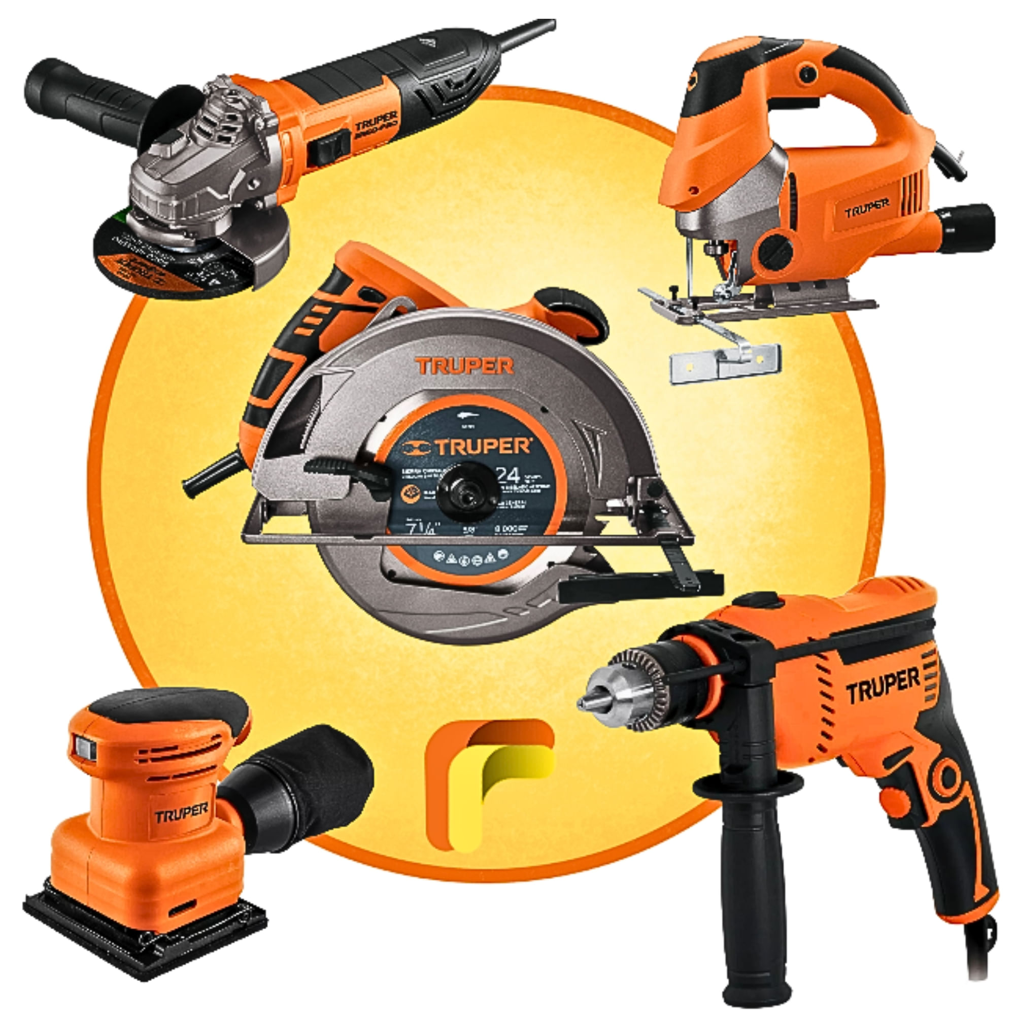 MEGACOMBO Sierra circular Sierra caladora Taladro Amoladora Lijadora