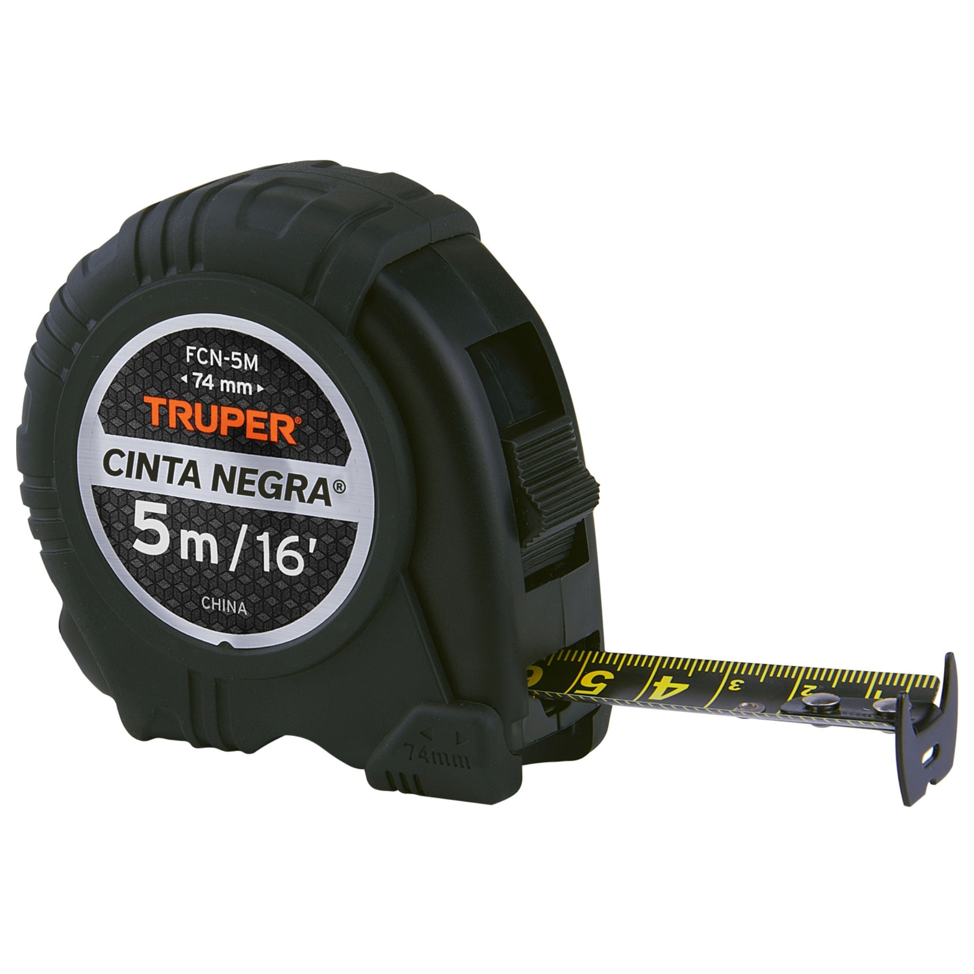 wincha contra impactos 5.m flexómetro cinta métrica Cinta Negra 25 mm