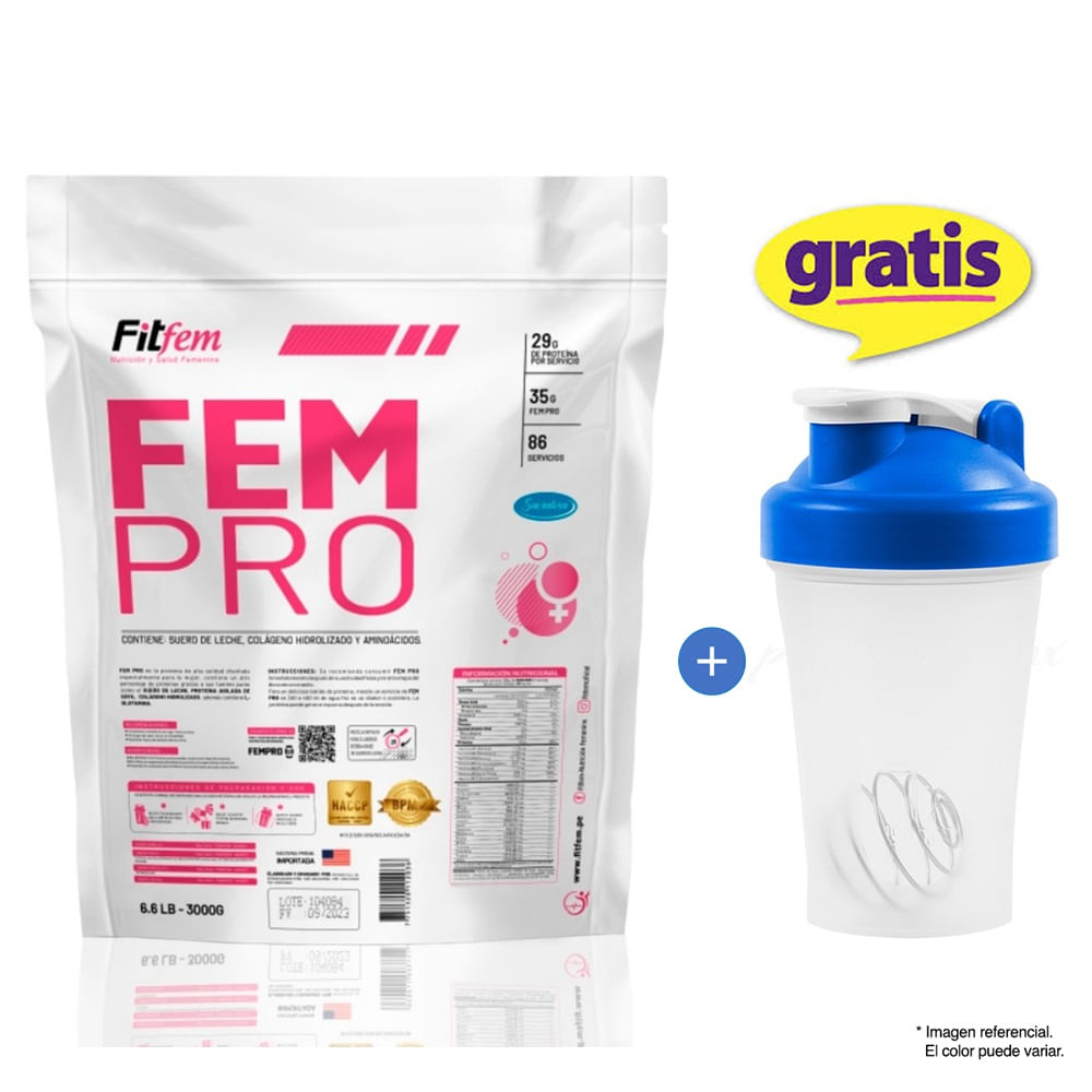PROTEIN Fem pro 3000 gramos Chocolate + Shaker