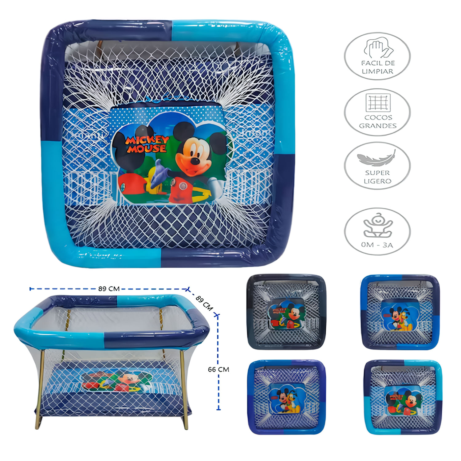 Corral Acolchado para bebes MIKA  Color aleatorio