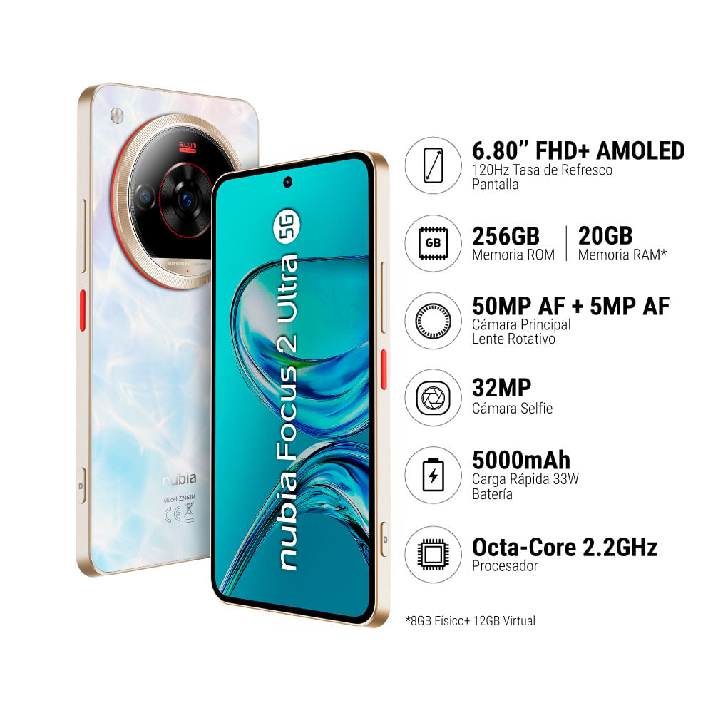 Smartphone Zte Nubia Focus 2 Ultra 8gb+256gb Blanco