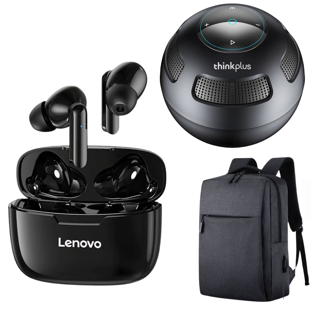 Combo Lenovo Audífono XT90 + Parlante Lenovo TS5 + Mochila Portalaptop Genérica