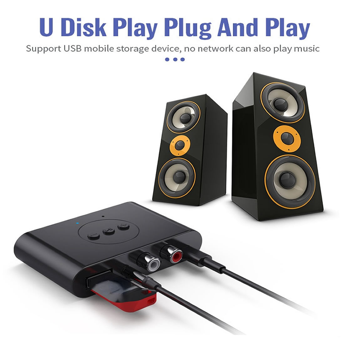 Receptor de Audio Bluetooth 5.3 Adaptador Inalámbrico.