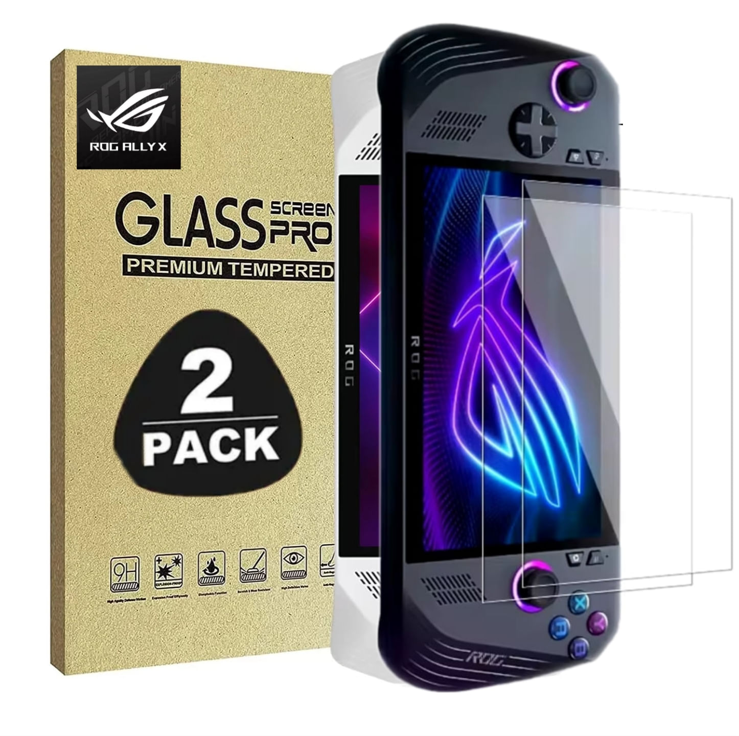 02 Protectores Mica de Vidrio Templado para ASUS ROG Ally - ROG Ally X