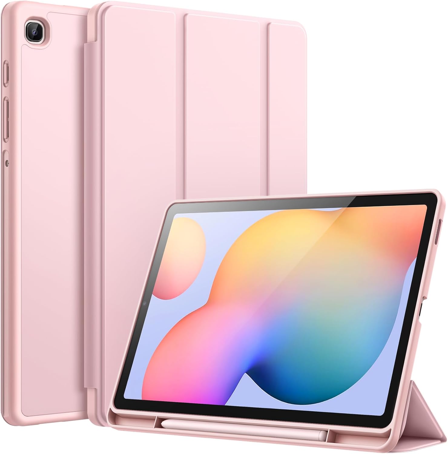 Case Funda Para Samsung Galaxy Tab S6 Lite 10.4 2022 / 2024 Con Portalápiz - ROSADO