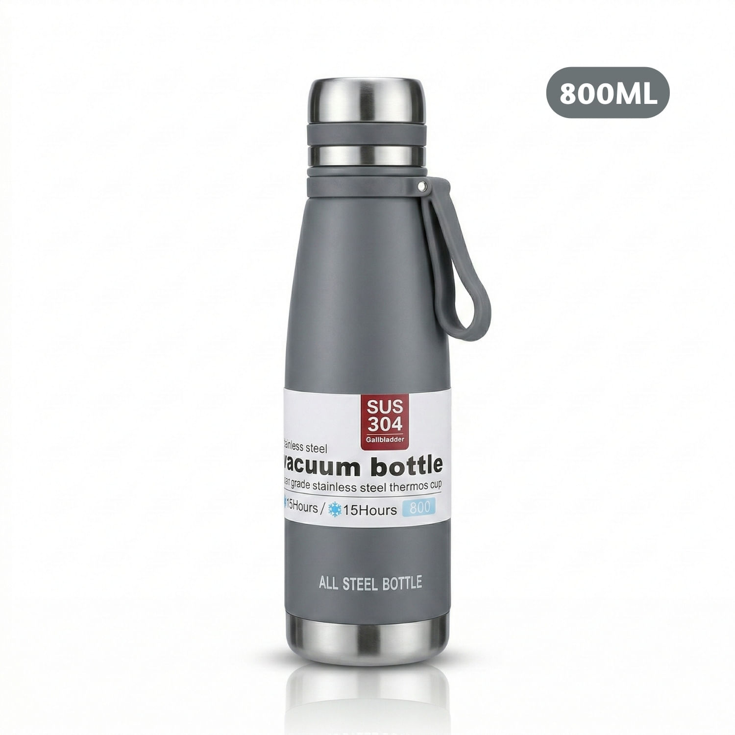 Termo Tomatodo De 800 ML Acero Inoxidable Color Plomo