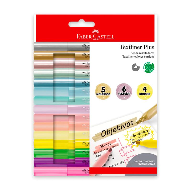 Resaltadores Faber Castell Texliner Plus estuche x15 und
