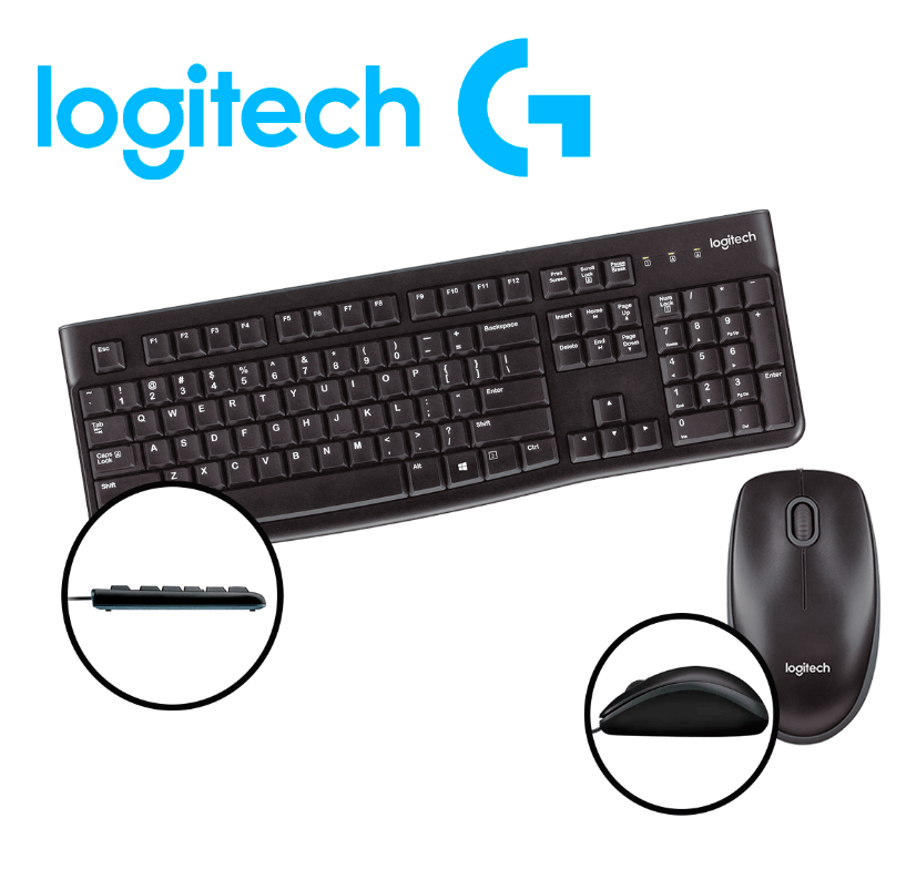 KIT LOGITECH - TECLADO Y MOUSE MK120 USB