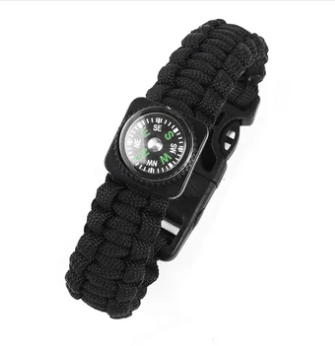 Pulsera de supervivencia 5 en 1 paracord silbato pedernal
