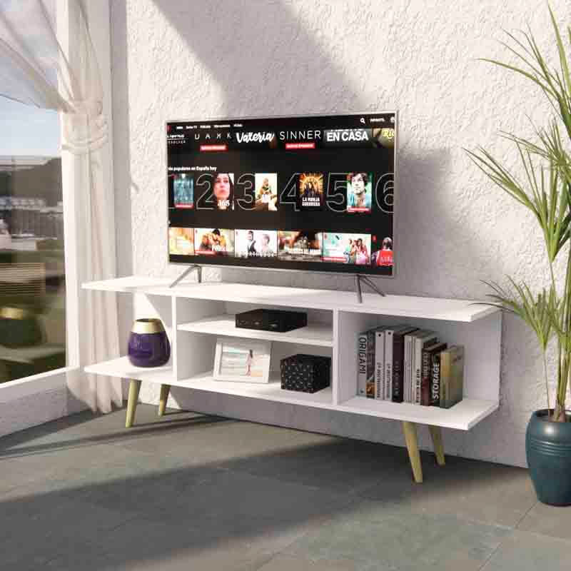 Mesa de TV Montenegro 55"" Movenda Blanco